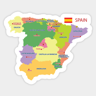 Administrative map of Spain Sticker